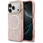 Husa Guess IML Peony Dot cu MagSafe compatibila cu iPhone 17 Pro, Roz 4 - lerato.ro