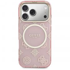 Husa Guess IML Peony Dot cu MagSafe compatibila cu iPhone 17 Pro, Roz