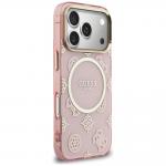 Husa Guess IML Peony Dot cu MagSafe compatibila cu iPhone 17 Pro, Roz 5 - lerato.ro