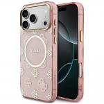 Husa Guess IML Peony Dot cu MagSafe compatibila cu iPhone 17 Pro Max, Roz 4 - lerato.ro