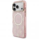 Husa Guess IML Peony Dot cu MagSafe compatibila cu iPhone 17 Pro Max, Roz 3 - lerato.ro