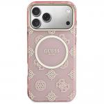 Husa Guess IML Peony Dot cu MagSafe compatibila cu iPhone 17 Pro Max, Roz 2 - lerato.ro