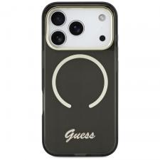 Husa Guess IML Script Metal cu MagSafe compatibila cu iPhone 17 Pro, Negru