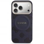 Husa Guess Peony Hot Stamp cu MagSafe compatibila cu iPhone 17 Pro Max, Albastru 2 - lerato.ro