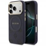 Husa Guess Peony Hot Stamp cu MagSafe compatibila cu iPhone 17 Pro, Albastru 4 - lerato.ro