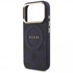 Husa Guess Peony Hot Stamp cu MagSafe compatibila cu iPhone 17 Pro, Albastru 7 - lerato.ro