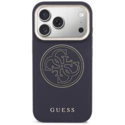 Husa Guess Perforated 4G cu MagSafe compatibila cu iPhone 17 Pro Max, Albastru
