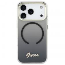 Husa Guess IML Gradient Script Metal cu MagSafe compatibila cu iPhone 17 Pro Max, Negru