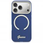 Husa Guess IML Script Metal cu MagSafe compatibila cu iPhone 17 Pro Max, Albastru 2 - lerato.ro