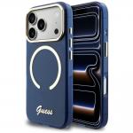 Husa Guess IML Script Metal cu MagSafe compatibila cu iPhone 17 Pro, Albastru 4 - lerato.ro