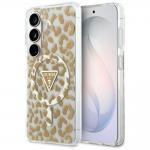 Husa Guess IML Leopard Print Triangle cu MagSafe compatibila cu Samsung Galaxy S26, Maro 4 - lerato.ro