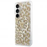 Husa Guess IML Leopard Print Triangle cu MagSafe compatibila cu Samsung Galaxy S26, Maro 3 - lerato.ro