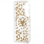 Husa Guess IML Leopard Print Triangle cu MagSafe compatibila cu Samsung Galaxy S26, Maro 8 - lerato.ro