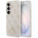 Husa Guess 4G Rhinestone Round Logo cu MagSafe compatibila cu Samsung Galaxy S26, Roz 4 - lerato.ro