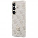 Husa Guess 4G Rhinestone Round Logo cu MagSafe compatibila cu Samsung Galaxy S26, Roz 3 - lerato.ro