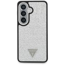 Husa Guess Fixed Glitter Triangle cu MagSafe compatibila cu Samsung Galaxy S26, Silver