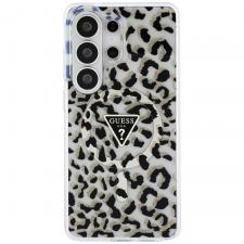Husa Guess IML Leopard Print Triangle cu MagSafe compatibila cu Samsung Galaxy S26 Ultra, Negru