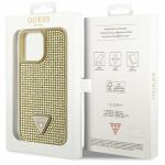 Carcasa Guess Rhinestone Triangle compatibila cu iPhone 14 Pro Max, Gold 9 - lerato.ro