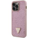 Carcasa Guess Rhinestone Triangle compatibila cu iPhone 14 Pro Max, Roz 3 - lerato.ro