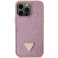 Carcasa Guess Rhinestone Triangle compatibila cu iPhone 14 Pro Max, Roz