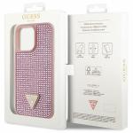 Carcasa Guess Rhinestone Triangle compatibila cu iPhone 14 Pro Max, Roz 9 - lerato.ro