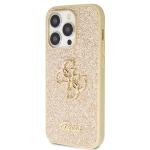 Carcasa Guess Glitter Script Big 4G compatibila cu iPhone 14 Pro Max, Gold 3 - lerato.ro