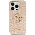 Carcasa Guess Glitter Script Big 4G compatibila cu iPhone 14 Pro Max, Gold 2 - lerato.ro