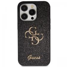 Carcasa Guess Glitter Script Big 4G compatibila cu iPhone 14 Pro Max, Negru