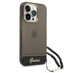Carcasa Guess Translucent Pearl Strap compatibila cu iPhone 14 Pro Max, Negru 4 - lerato.ro