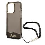 Carcasa Guess Translucent Pearl Strap compatibila cu iPhone 14 Pro Max, Negru 6 - lerato.ro