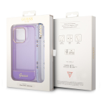 Carcasa Guess Translucent Pearl Strap compatibila cu iPhone 14 Pro Max, Mov 8 - lerato.ro