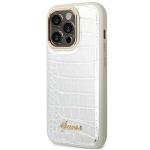 Carcasa Guess Croco Collection compatibila cu iPhone 14 Pro Max, Silver 3 - lerato.ro