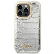 Carcasa Guess Croco Collection compatibila cu iPhone 14 Pro Max, Silver