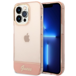 Carcasa Guess Translucent compatibila cu iPhone 14 Pro Max, Roz 4 - lerato.ro