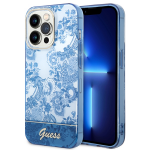 Carcasa Guess Porcelain Collection compatibila cu iPhone 14 Pro Max, Albastru 4 - lerato.ro