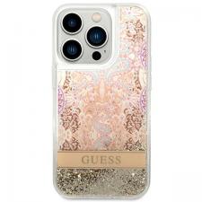 Huse si carcase iPhone 14 Pro Max, Carcasa Guess Paisley Liquid Glitter compatibila cu iPhone 14 Pro Max, Gold, lerato.ro