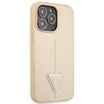 Carcasa Guess Saffiano Triangle Logo compatibila cu iPhone 14 Pro Max, Bej 5 - lerato.ro