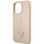 Carcasa Guess Saffiano Triangle Logo compatibila cu iPhone 14 Pro Max, Bej 7 - lerato.ro