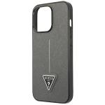 Carcasa Guess Saffiano Triangle Logo compatibila cu iPhone 14 Pro Max, Silver 7 - lerato.ro