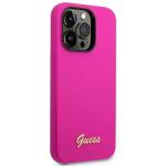 Carcasa Guess Silicone Vintage Gold Logo compatibila cu iPhone 14 Pro Max, Fucsia 5 - lerato.ro