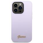 Carcasa Guess Silicone Vintage Gold Logo compatibila cu iPhone 14 Pro Max, Violet 2 - lerato.ro