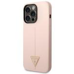 Carcasa Guess Silicone Triangle compatibila cu iPhone 14 Pro Max, Roz 3 - lerato.ro