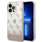 Carcasa Guess 4G Pattern Script compatibila cu iPhone 14 Pro Max, Roz 4 - lerato.ro