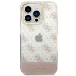 Carcasa Guess 4G Pattern Script compatibila cu iPhone 14 Pro Max, Roz 2 - lerato.ro