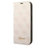 Carcasa flip cover Guess 4G Vintage Gold Logo compatibila cu iPhone 14 Plus / 15 Plus, Roz 4 - lerato.ro