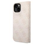 Carcasa flip cover Guess 4G Vintage Gold Logo compatibila cu iPhone 14 Plus / 15 Plus, Roz 3 - lerato.ro