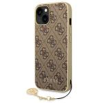 Carcasa Guess 4G Charms compatibila cu iPhone 14 Plus / 15 Plus, Maro 3 - lerato.ro