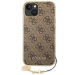 Carcasa Guess 4G Charms compatibila cu iPhone 14 Plus / 15 Plus, Maro 2 - lerato.ro