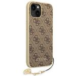 Carcasa Guess 4G Charms compatibila cu iPhone 14 Plus / 15 Plus, Maro 4 - lerato.ro