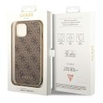 Carcasa Guess 4G Charms compatibila cu iPhone 14 Plus / 15 Plus, Maro 8 - lerato.ro